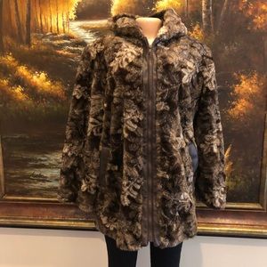 Nana Creations Vintage Faux Fur Coat Size Large Women's